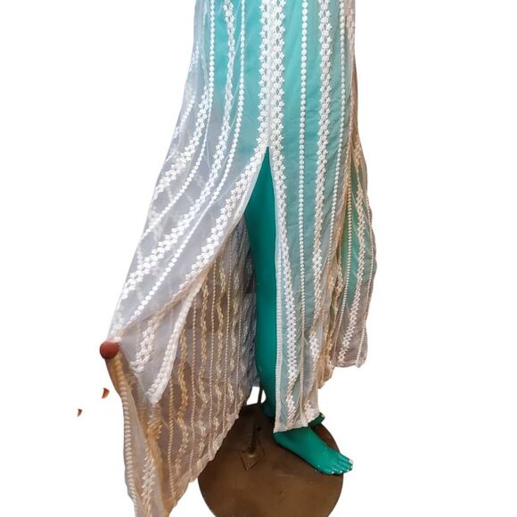 ASTR  Sheer Crochet Ivory Lace Mesh Maxi Dress – Size XS - Picture 4 of 8